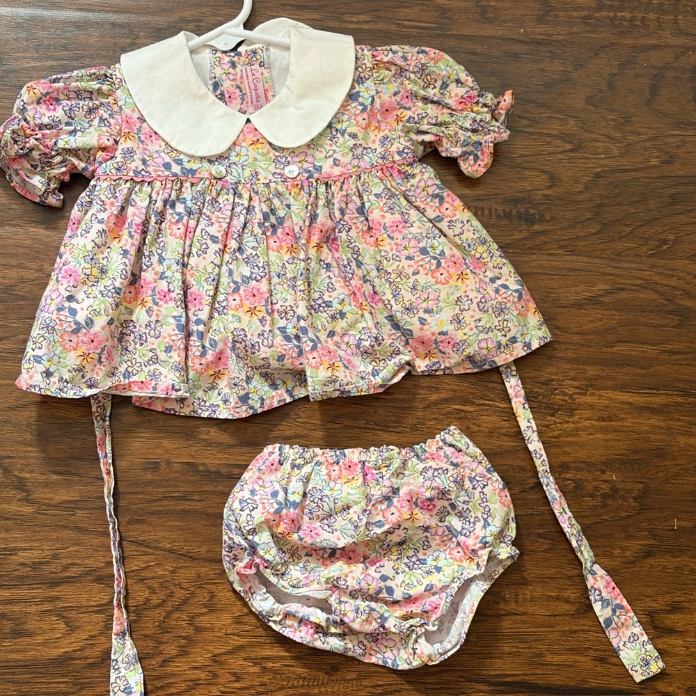 Charming Floral Kids Dress Set with Bloomers